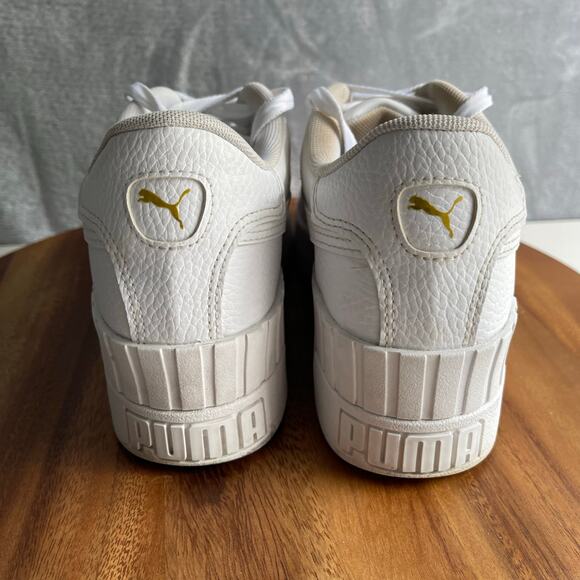 Puma Sneakers Womens 8.5 White Cali Wedge Platform Lace Up Sneaker 373438-01 - Picture 6 of 16